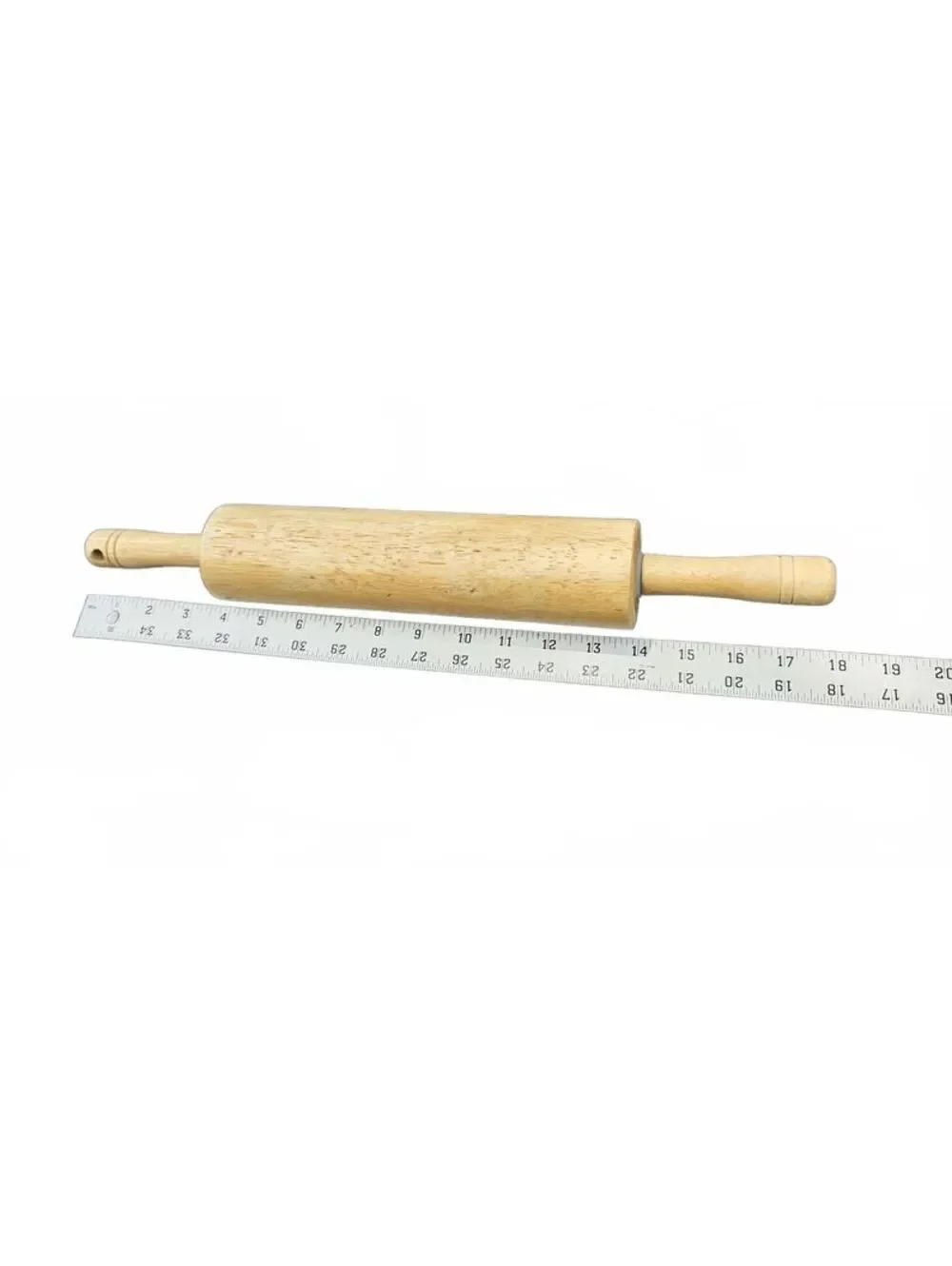 Wooden Rolling Pin with Handles for Baking and Cooking